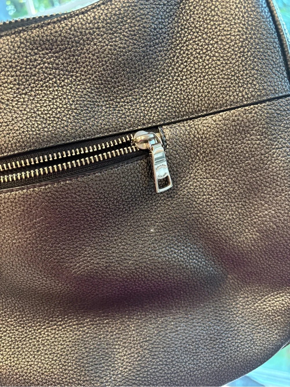 Coach Silver gray Pebbled Leather Hobo Shoulder Bag